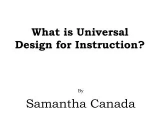 What is Universal Design for Instruction?