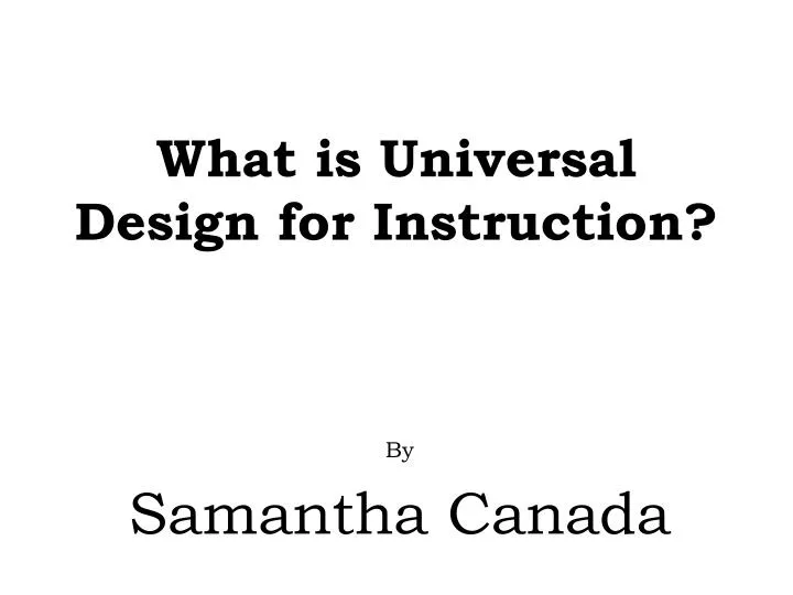 what is universal design for instruction