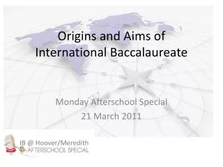 Origins and Aims of International Baccalaureate