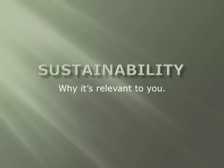 sustainability