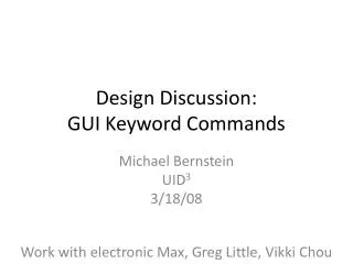 Design Discussion: GUI Keyword Commands