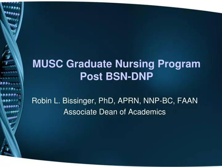 musc graduate nursing program post bsn dnp