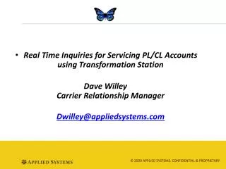 Real Time Inquiries for Servicing PL/CL Accounts using Transformation Station