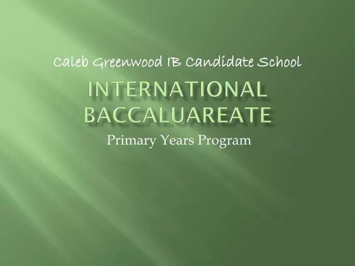 international baccaluareate