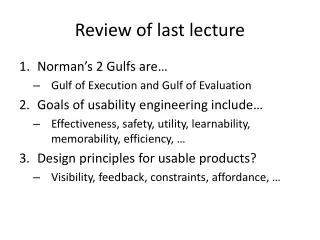 Review of last lecture