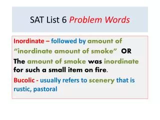 SAT List 6 Problem Words