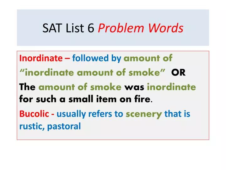 sat list 6 problem words