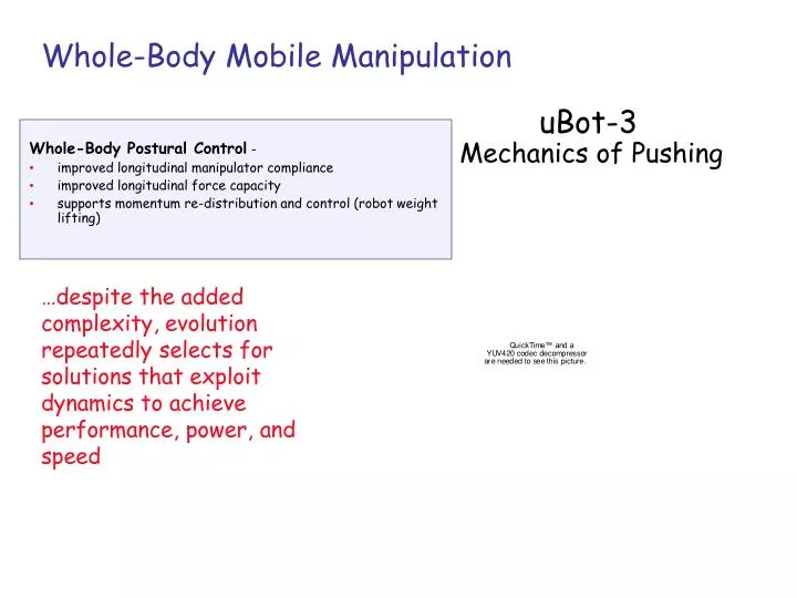 whole body mobile manipulation