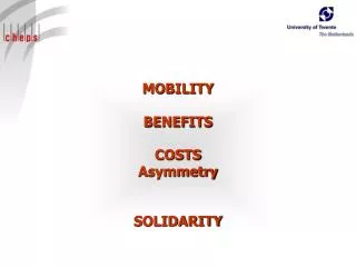 MOBILITY BENEFITS COSTS Asymmetry SOLIDARITY