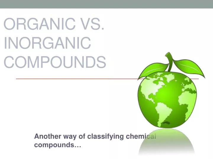 organic vs inorganic compounds