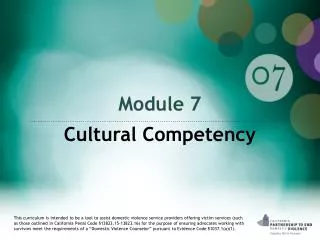 Module 7 Cultural Competency