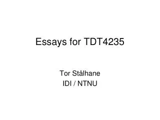 Essays for TDT4235