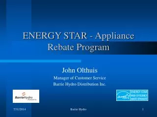 ENERGY STAR - Appliance Rebate Program