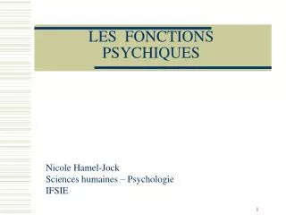 les fonctions psychiques