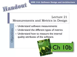 Lecture 21 Measurements and Metrics in Design