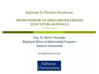 e itimde yi rnekler konferans m hend sl k ve do a b l mler nde yen ufuklar panel 31 mart 2012
