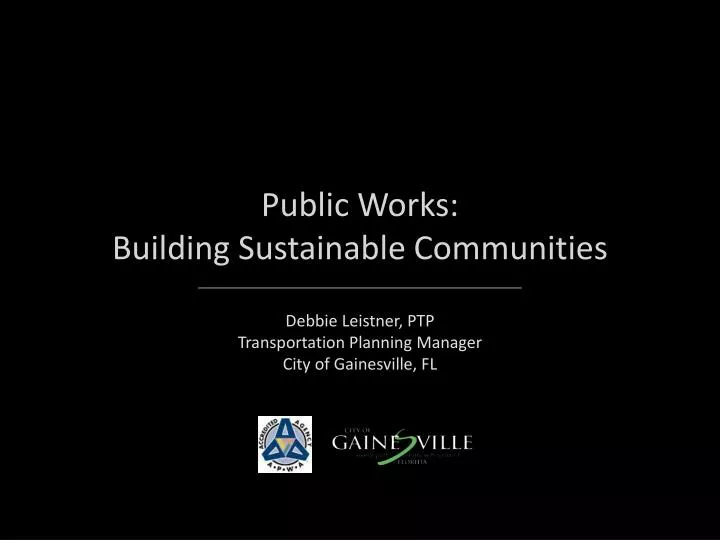 public works building sustainable communities