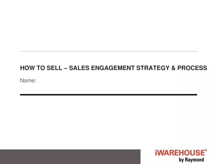how to sell sales engagement strategy process