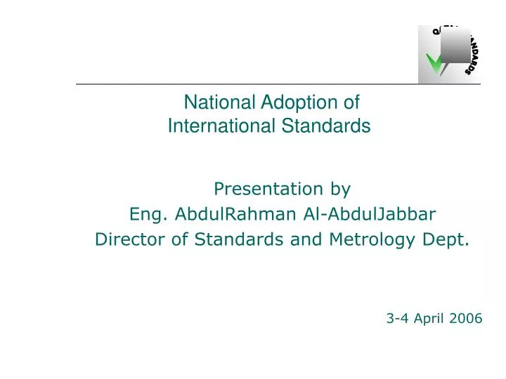 national adoption of international standards
