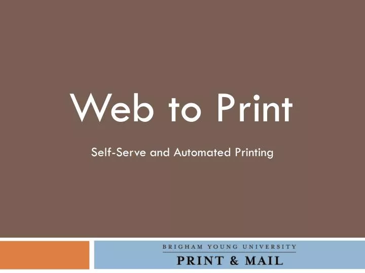 self serve and automated printing
