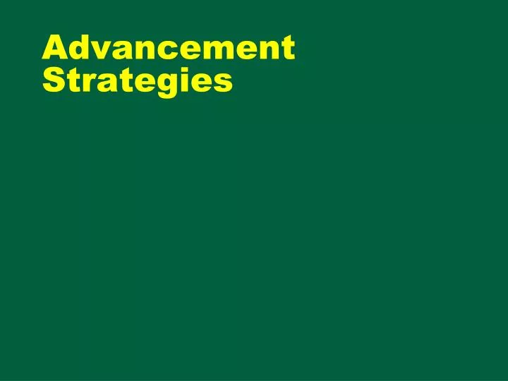 advancement strategies
