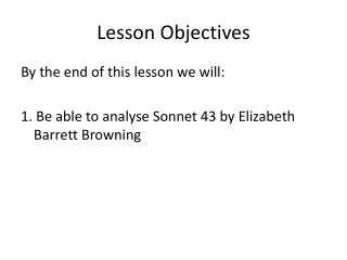 Lesson Objectives