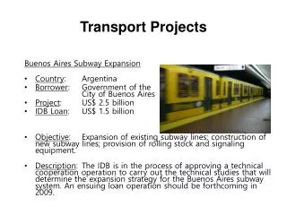 Transport Projects