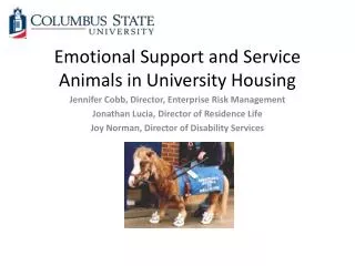 Emotional Support and Service Animals in University Housing