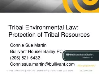 Tribal Environmental Law: Protection of Tribal Resources