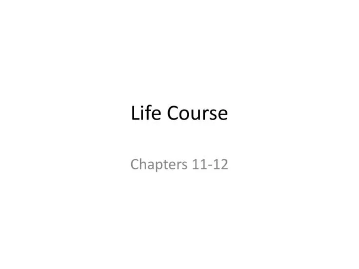 life course