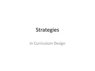 strategies