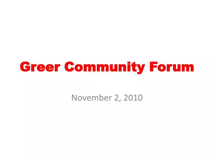 greer community forum
