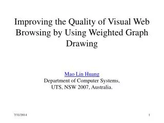 Improving the Quality of Visual Web Browsing by Using Weighted Graph Drawing