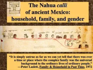 The Nahua calli of ancient Mexico: household, family, and gender