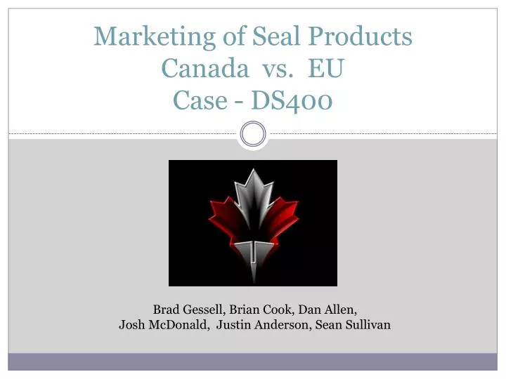 marketing of seal products canada vs eu case ds400