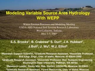 Modeling Variable Source Area Hydrology With WEPP