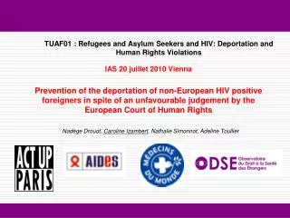 TUAF01 : Refugees and Asylum Seekers and HIV: Deportation and Human Rights Violations