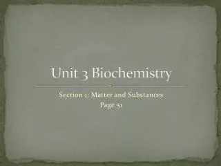 Unit 3 Biochemistry