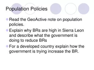 Population Policies