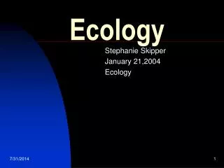 Ecology