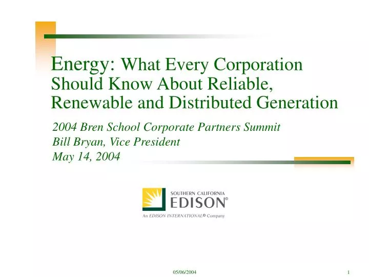 energy what every corporation should know about reliable renewable and distributed generation