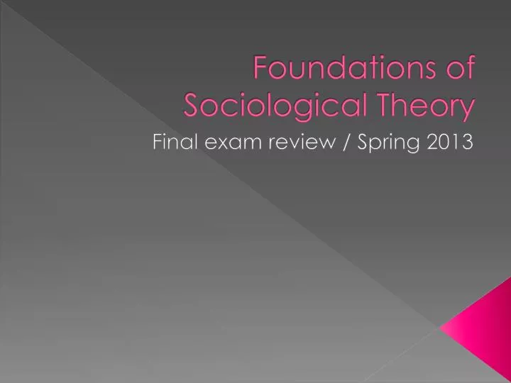 foundations of sociological theory