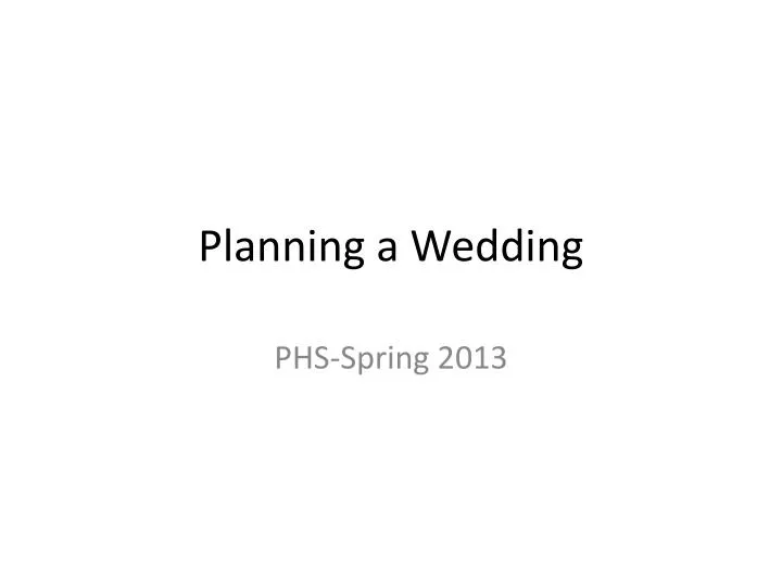 planning a wedding