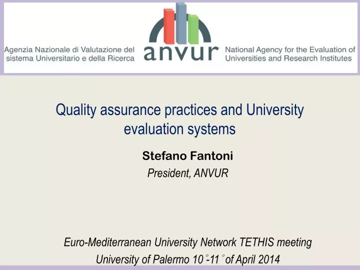 quality assurance practices and university evaluation systems