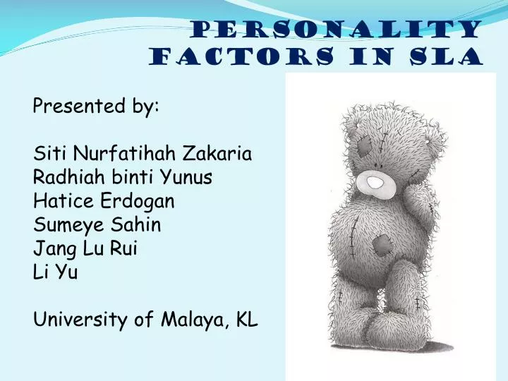 personality factors in sla