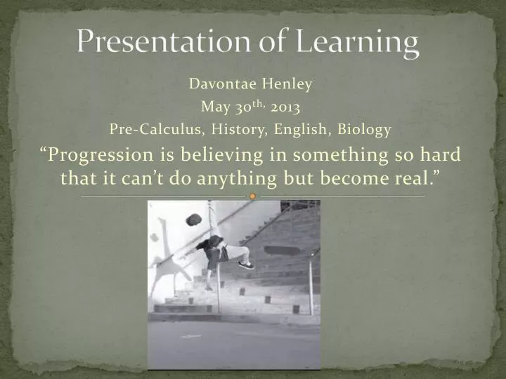 presentation of learning