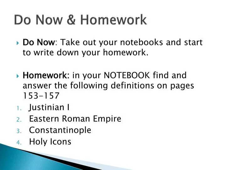 do now homework