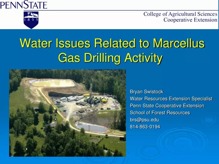 water issues related to marcellus gas drilling activity
