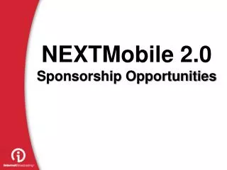 NEXTMobile 2.0 Sponsorship Opportunities