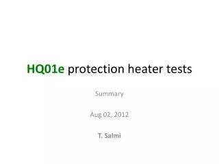 HQ01e protection heater tests